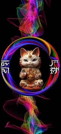 龍体文字の交通安全家内安全「悟り猫神」